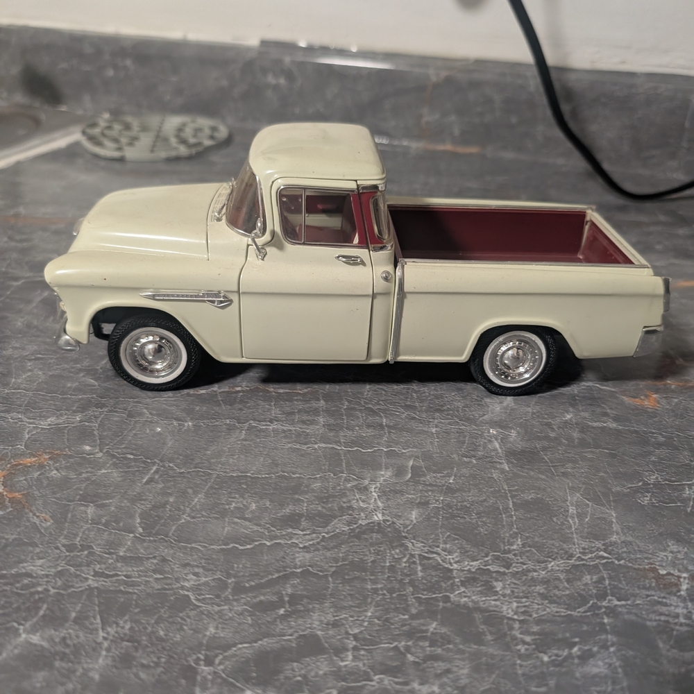 Cream and Red Vintage Toy Pickup Truck
